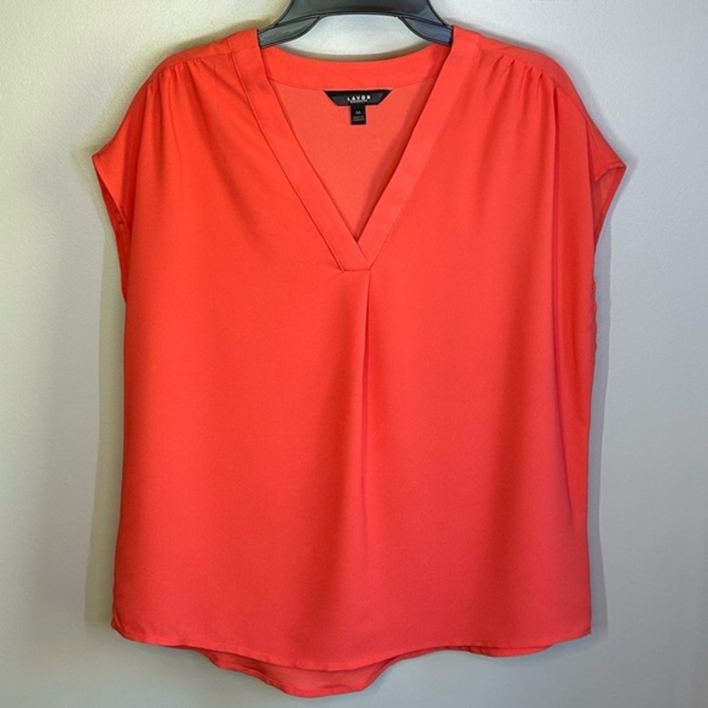 Banana Republic Coral Elegant V Neck Sleeveless Blouse Womens Size M